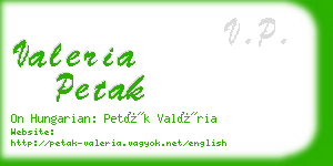 valeria petak business card